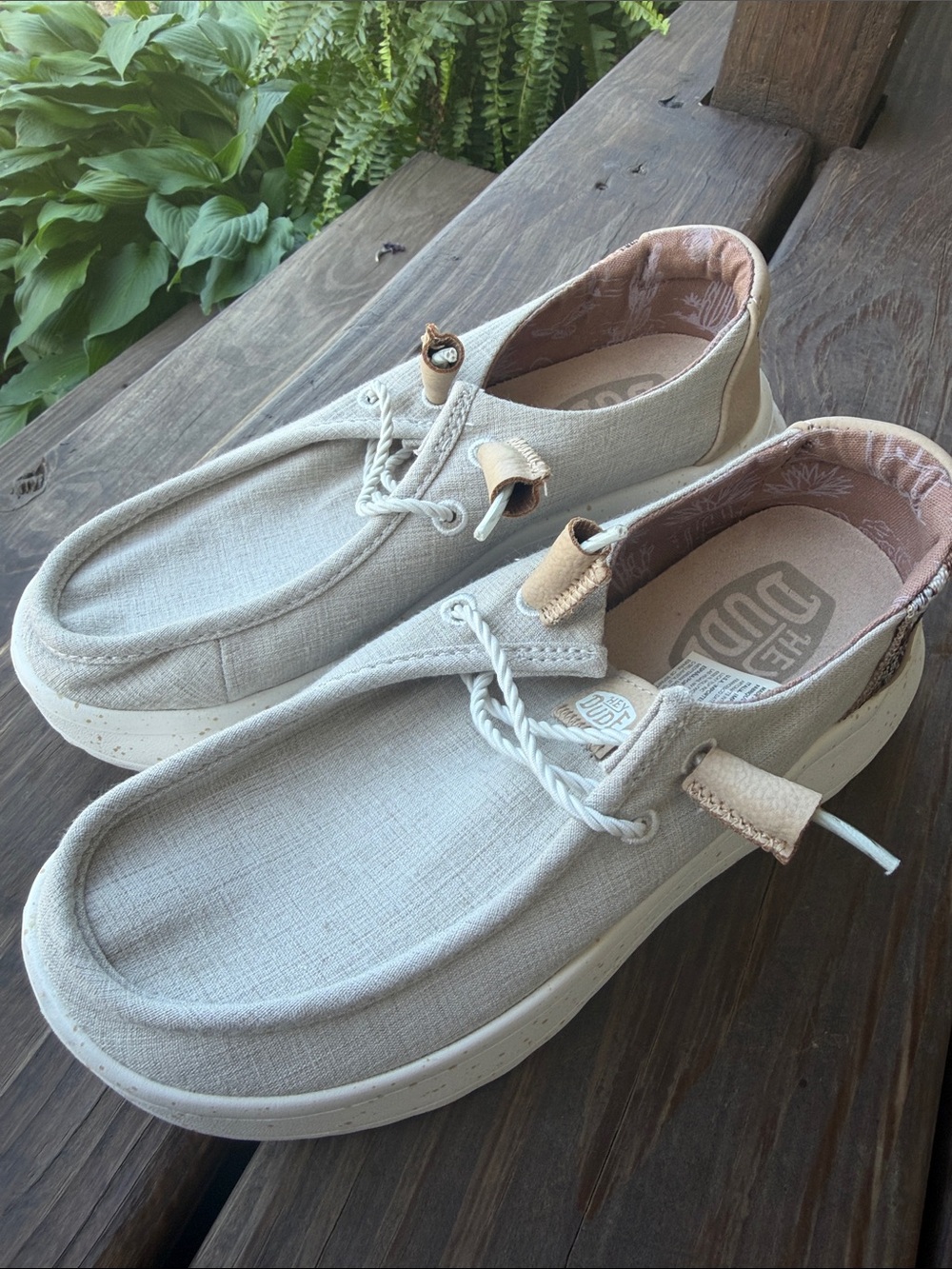 Hey Dude Light Beige Canvas Slip-On